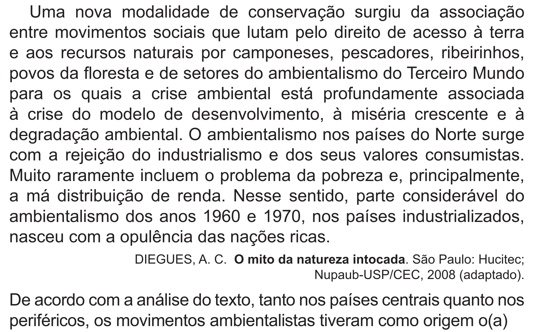 Enunciado original completo da questão 88 do ENEM 2021 - 1º Dia – Caderno 2 – Amarelo (Superampliada) – Reaplicação/PPL/Segunda Oportunidade, página 78.