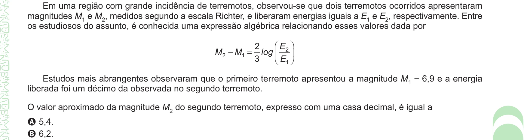 Enunciado original completo da questão 172 do ENEM 2024 - 2º Dia – Caderno 8 – Verde – Aplicação Regular, página 27.