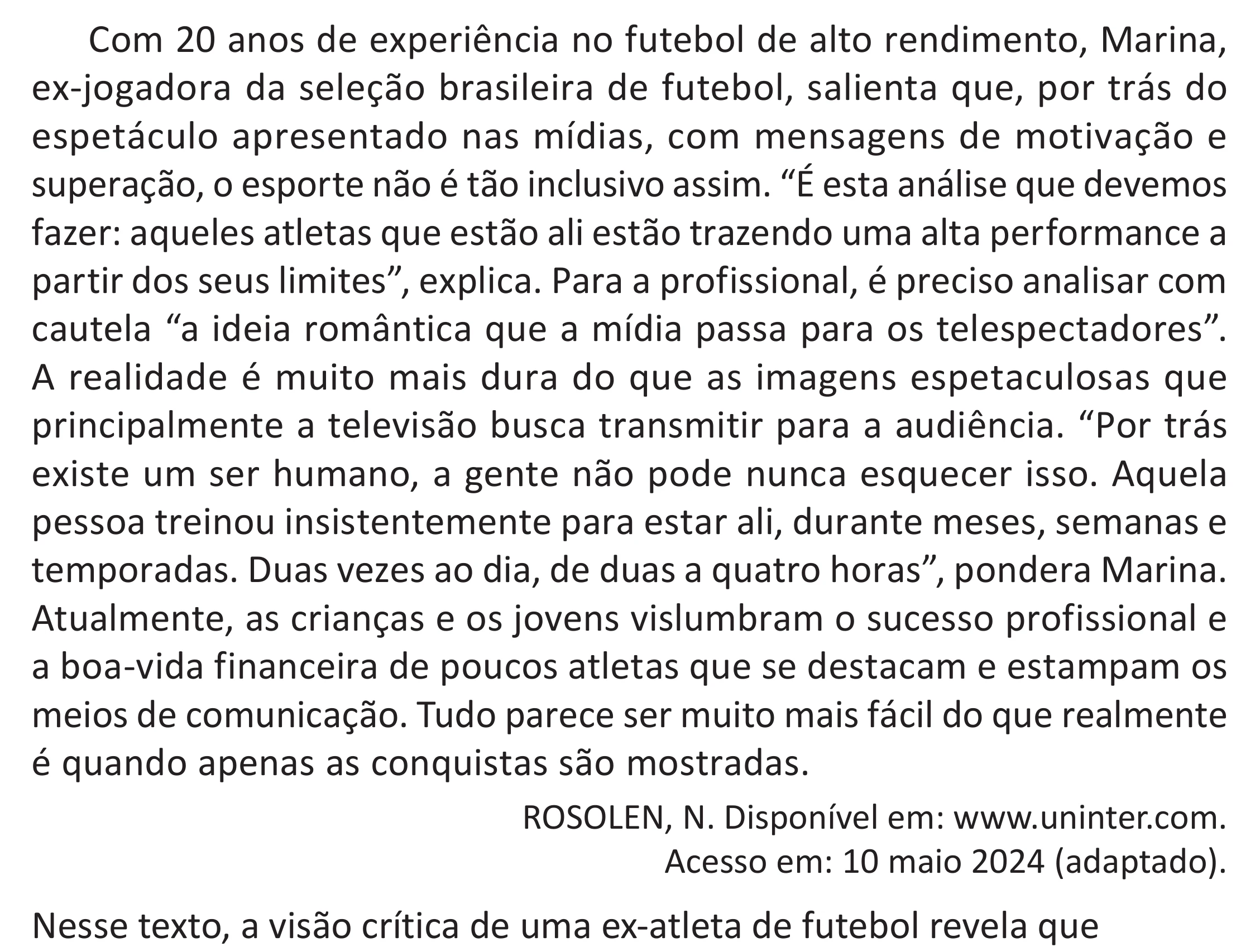 Enunciado original completo da questão 11 do ENEM 2025 - 1º Dia – Caderno 9 – Laranja (Braile e ledor) – Aplicação Regular - (Superampliada), página 17.