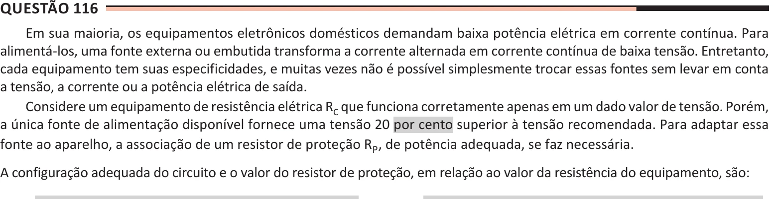 Enunciado original completo da questão 116 do ENEM 2025 - 2º Dia – Caderno 11 – Laranja (Braile e ledor) – Aplicação Regular - (Ledor), página 10.