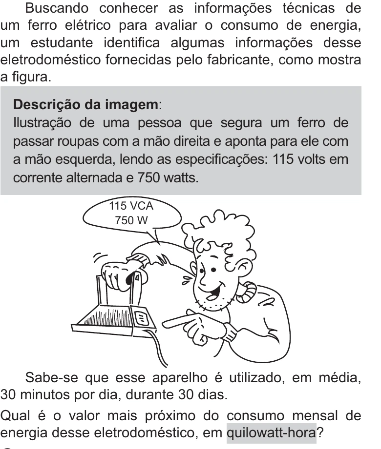 Enunciado original completo da questão 95 do ENEM 2021 - 2º Dia – Caderno 11 – Laranja (braile e ledor) – Reaplicação/PPL/Segunda Oportunidade, página 2.