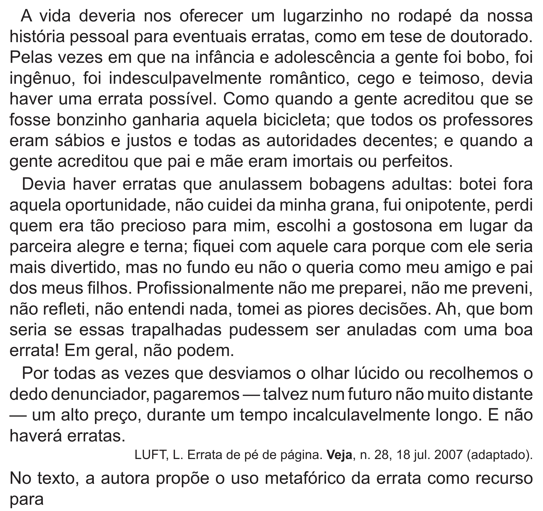 Enunciado original completo da questão 10 do ENEM 2022 - 1º Dia – Caderno 3 – Branco (Superampliada) – Reaplicação/PPL, página 16.