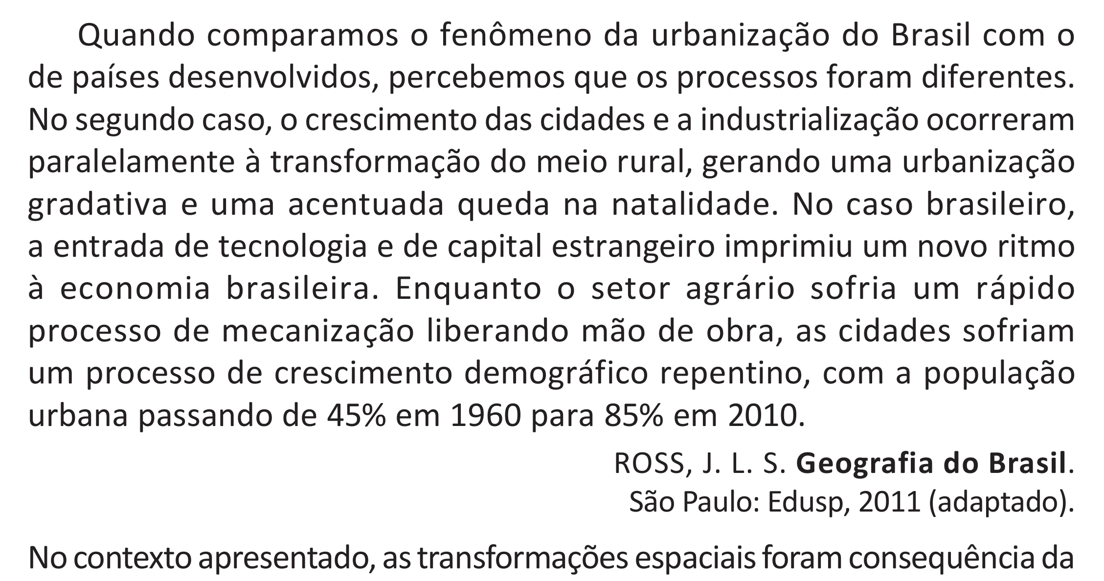 Enunciado original completo da questão 70 do ENEM 2025 - 1º Dia – Caderno 9 – Laranja (Braile e ledor) – Reaplicação - (Superampliada), página 80.