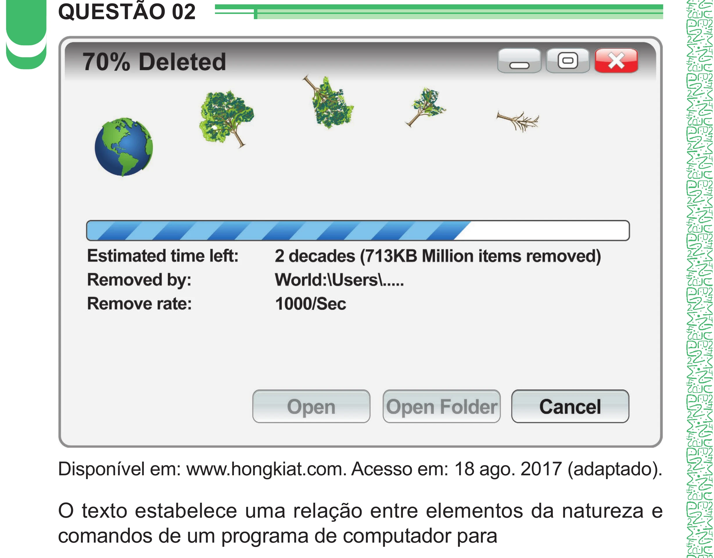 Enunciado original completo da questão 2 (inglês) do ENEM 2024 - 1º Dia – Caderno 4 – Verde – Aplicação Regular - (Superampliada), página 4.
