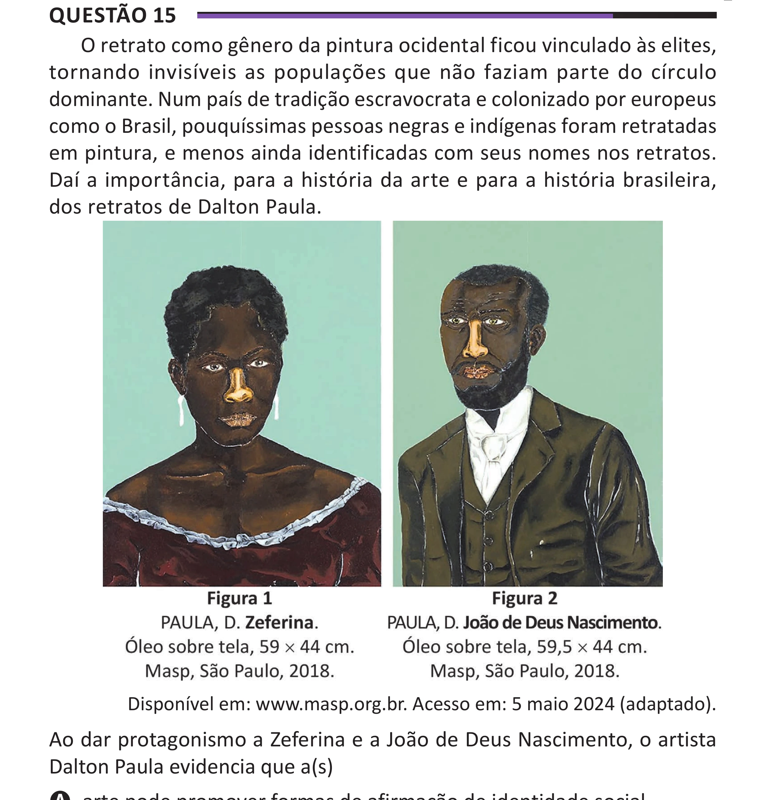 Enunciado original completo da questão 15 do ENEM 2025 - 1º Dia – Caderno 10 – Roxo (Libras) – Aplicação Regular - (Superampliada), página 21.