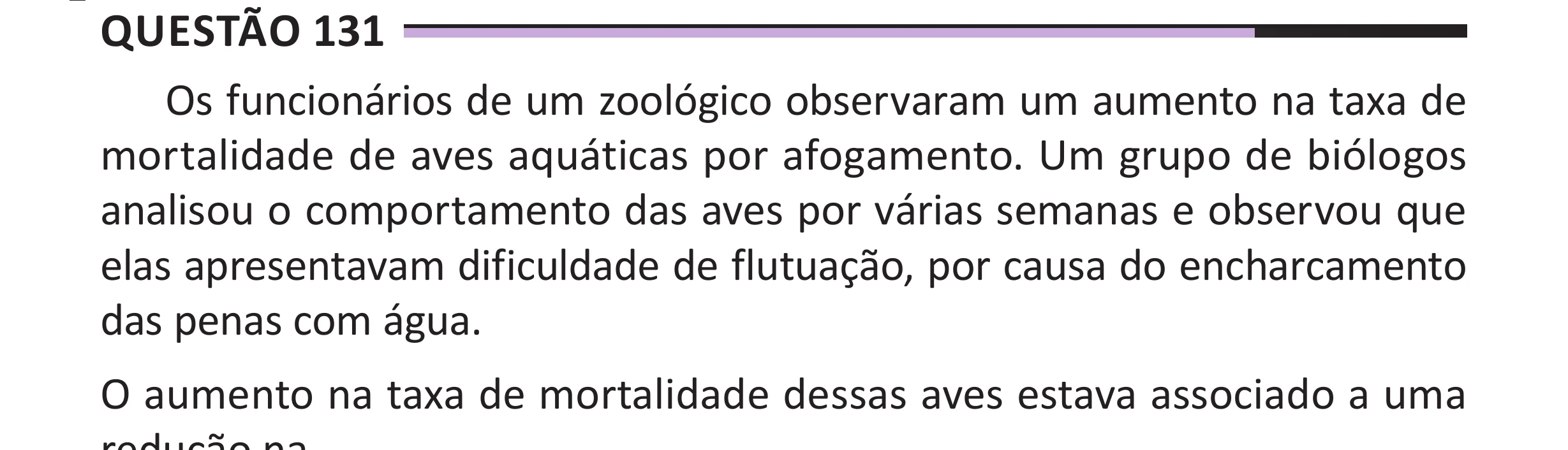 Enunciado original completo da questão 131 do ENEM 2025 - 2º Dia – Caderno 12 – Roxo (Libras) – Aplicação Regular - (Superampliada), página 44.
