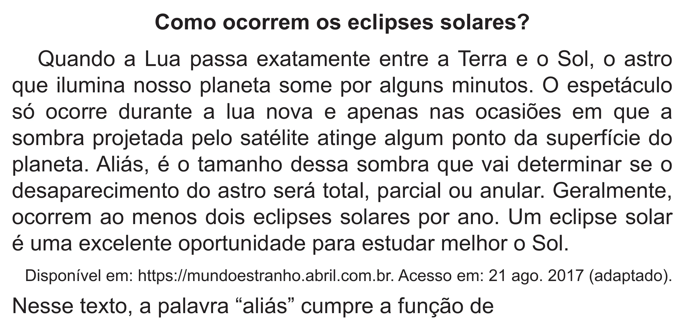 Enunciado original completo da questão 43 do ENEM 2020 - 1º Dia – Caderno 4 – Rosa (Superampliada) – Reaplicação/PPL, página 50.