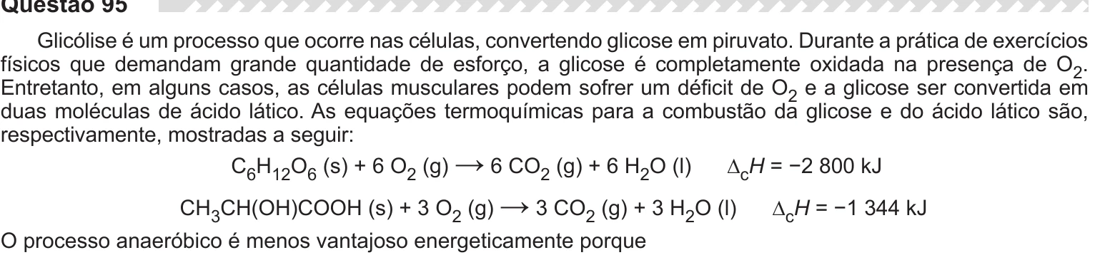 Enunciado original completo da questão 95 do ENEM 2019 - 2º Dia – Caderno 7 – Azul – Aplicação Regular, página 3.