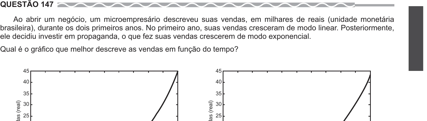 Enunciado original completo da questão 147 do ENEM 2017 - 2º Dia - Caderno 6 - Cinza – Reaplicação/PPL, página 19.