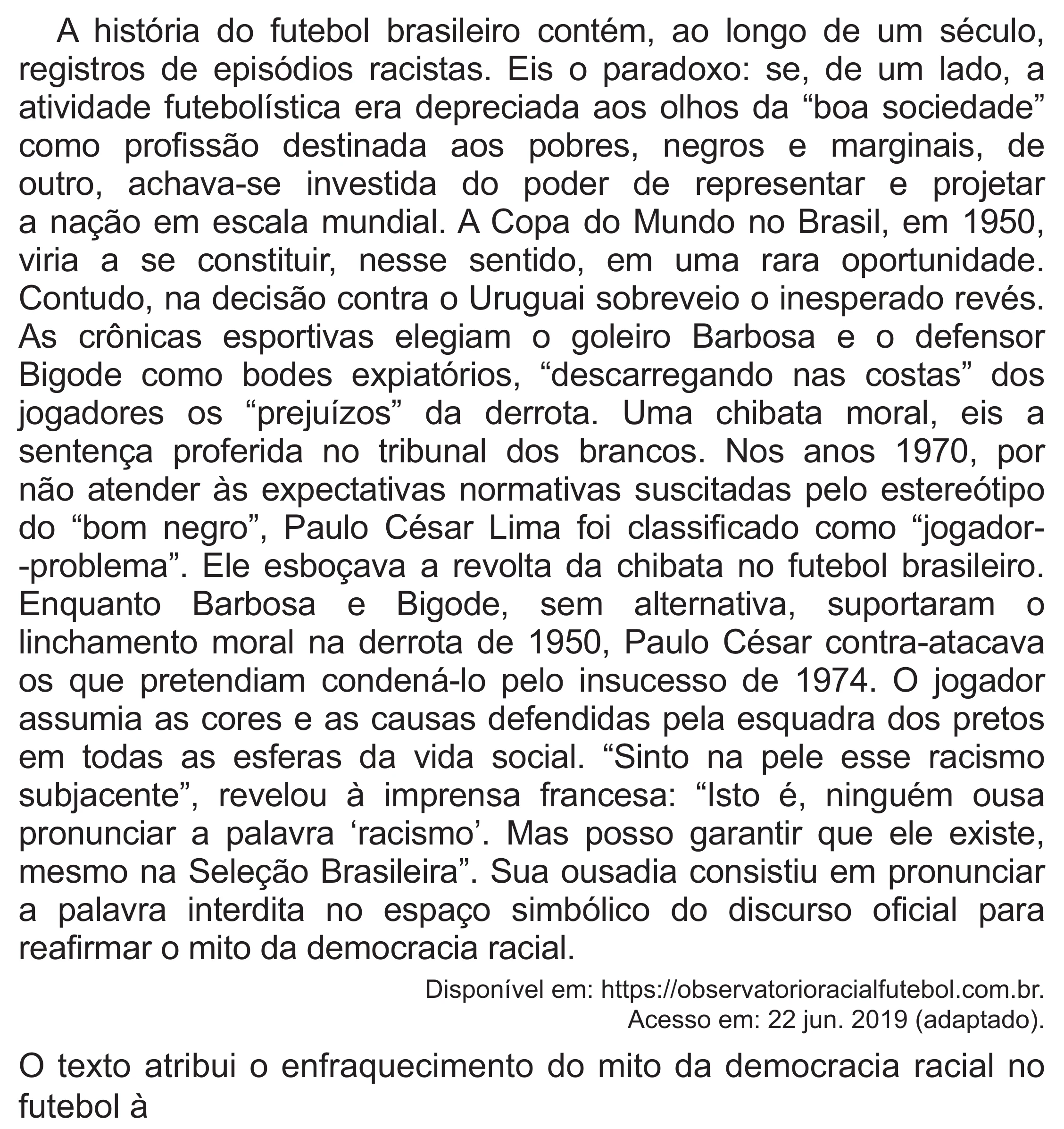 Enunciado original completo da questão 37 do ENEM 2021 - 1º Dia – Caderno 10 – Verde (Libras – Superampliada) – Aplicação Regular, página 42.