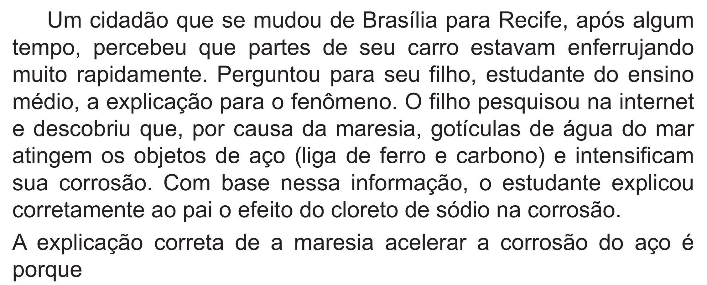 Enunciado original completo da questão 123 do ENEM 2020 - 2º Dia – Caderno 8 – Rosa (Superampliada) – Reaplicação/PPL, página 26.
