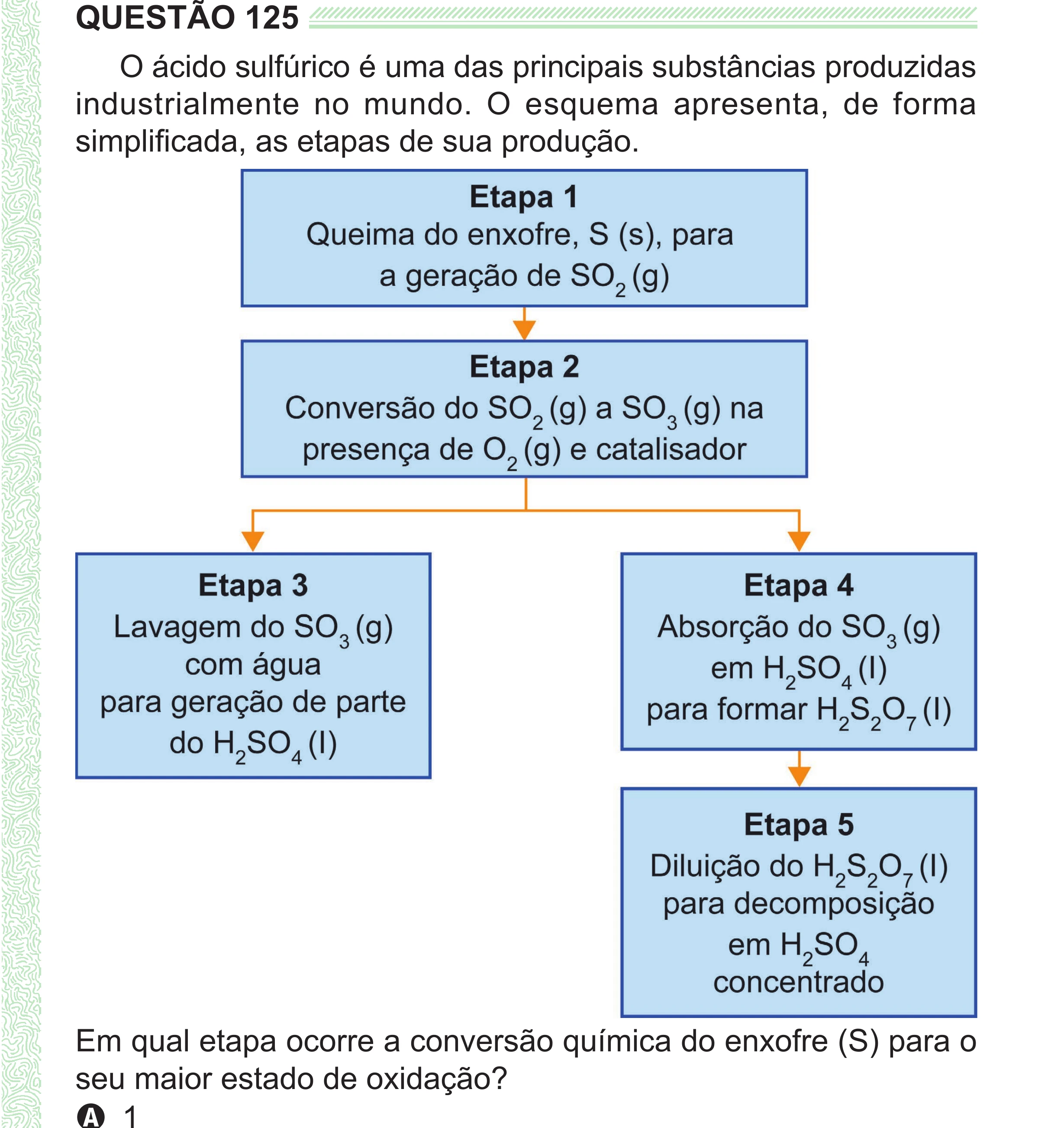 Enunciado original completo da questão 125 do ENEM 2024 - 2º Dia – Caderno 8 – Verde (Superampliada) – Reaplicação/PPL, página 37.