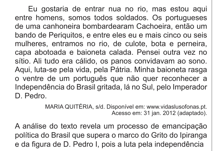 Enunciado original completo da questão 15 do ENEM 2014 - 1º Dia – Caderno 3 – Branco – Terceira aplicação, página 6.