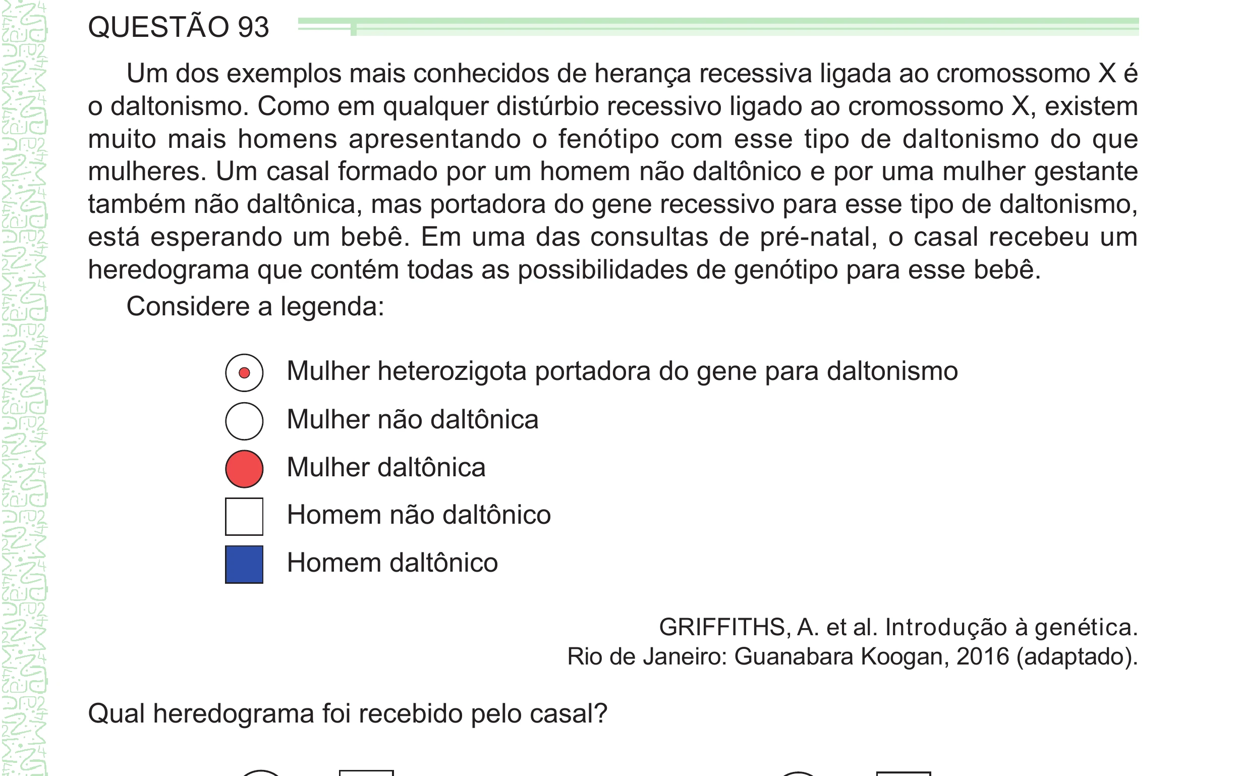 Enunciado original completo da questão 93 do ENEM 2024 - 2º Dia – Caderno 8 – Verde – Aplicação Regular - (Ampliada), página 3.