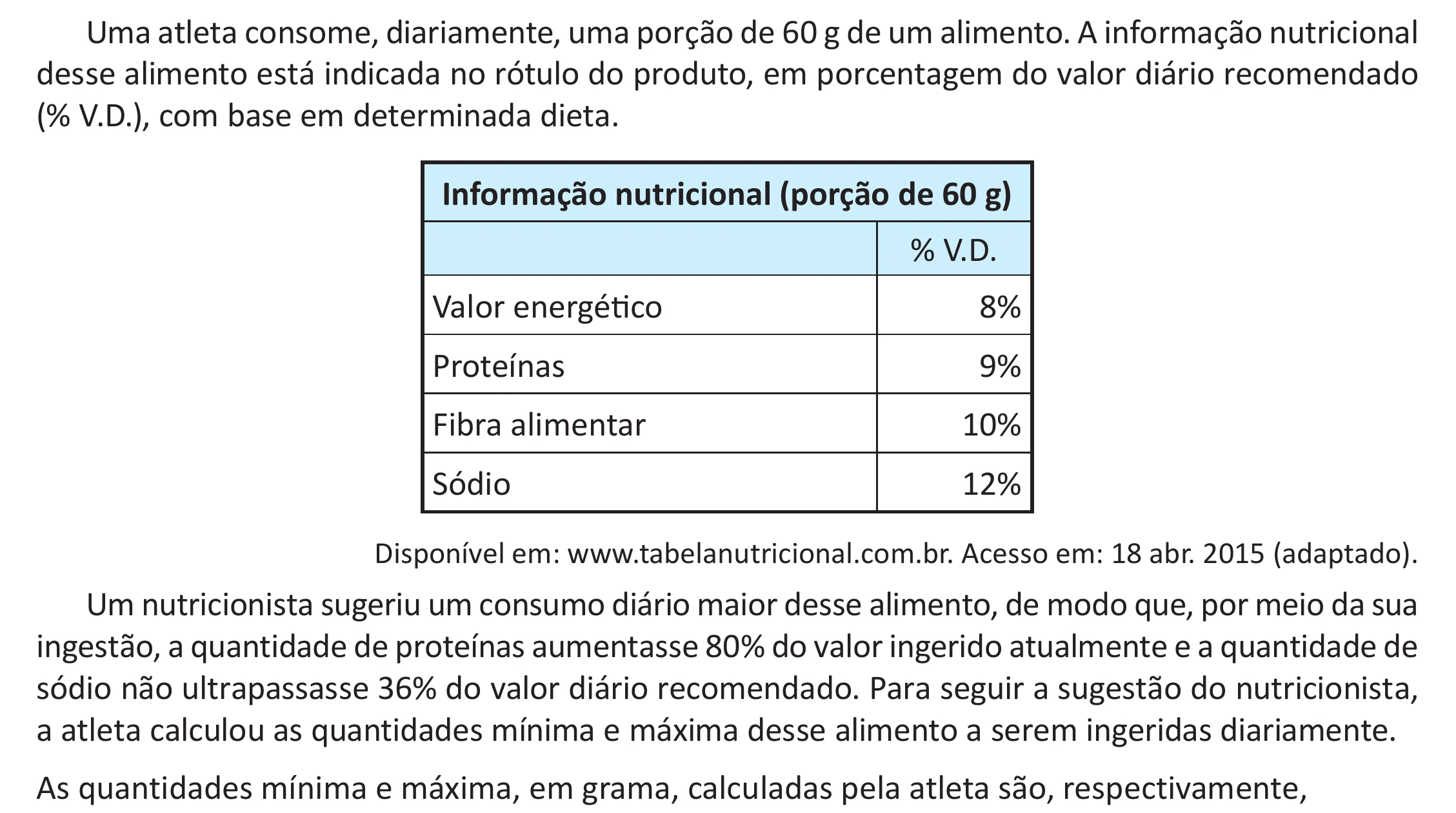 Enunciado original completo da questão 158 do ENEM 2025 - 2º Dia – Caderno 11 – Laranja (Braile e ledor) – Reaplicação - (Ampliada), página 46.
