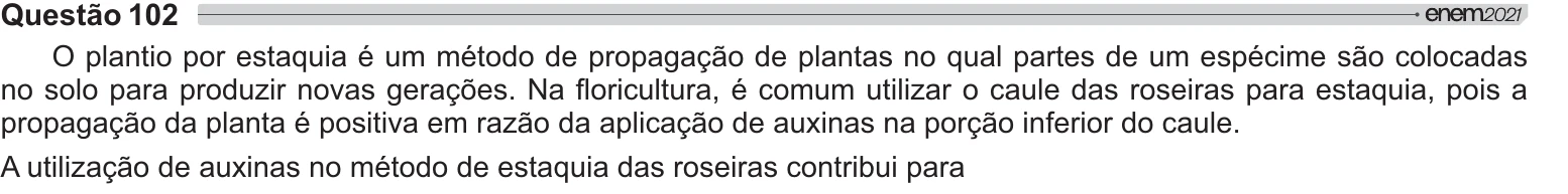Enunciado original completo da questão 102 do ENEM 2021 - 2º Dia – Caderno 12 – Verde (Libras) – Aplicação Regular, página 4.