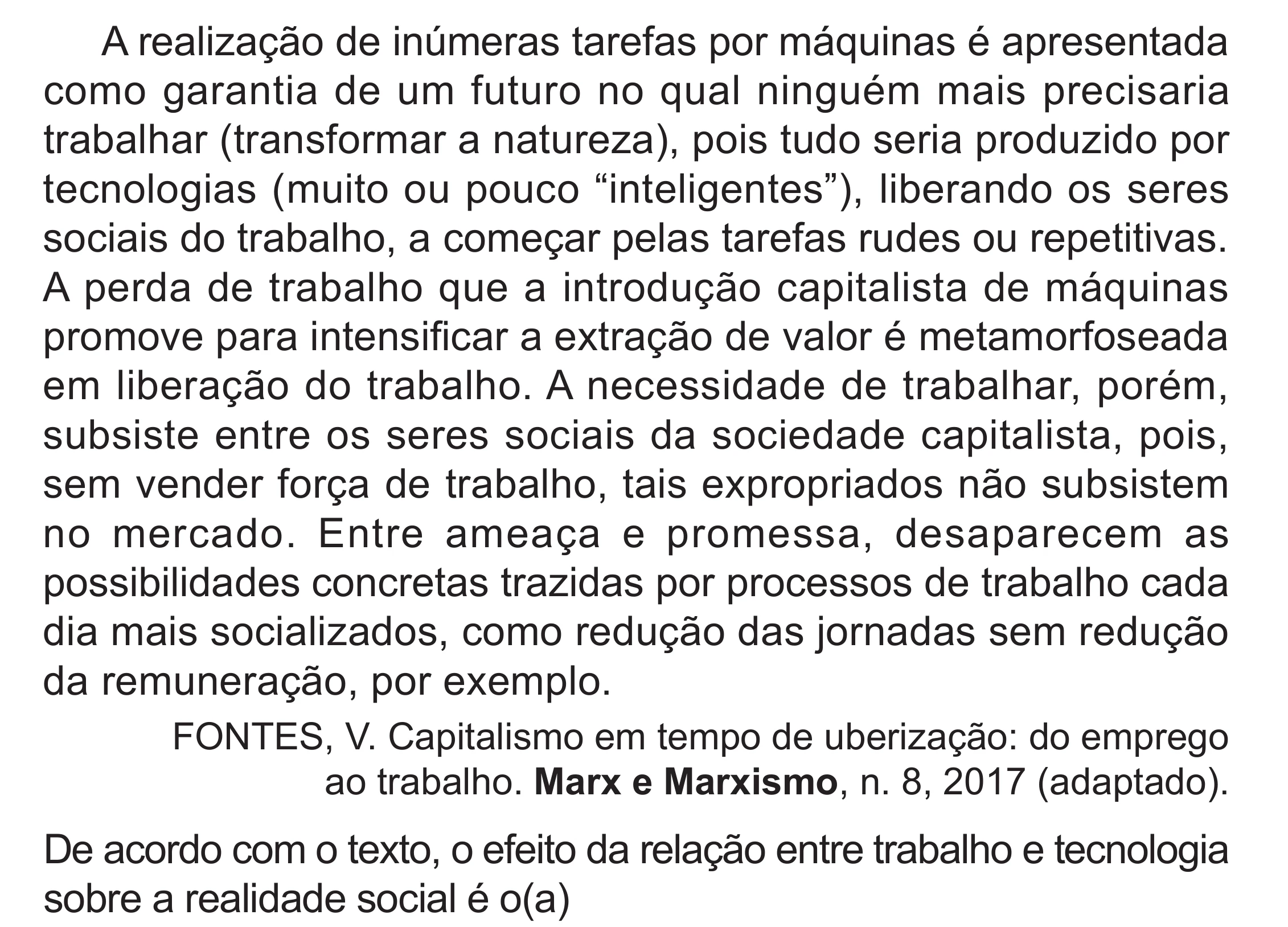 Enunciado original completo da questão 47 do ENEM 2024 - 1º Dia – Caderno 4 – Verde (Superampliada) – Reaplicação/PPL, página 61.