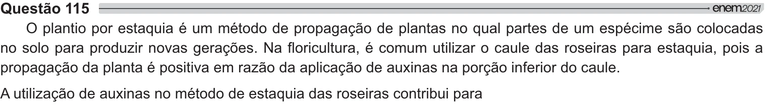 Enunciado original completo da questão 115 do ENEM 2021 - 2º Dia – Caderno 8 – Rosa – Aplicação Regular, página 9.
