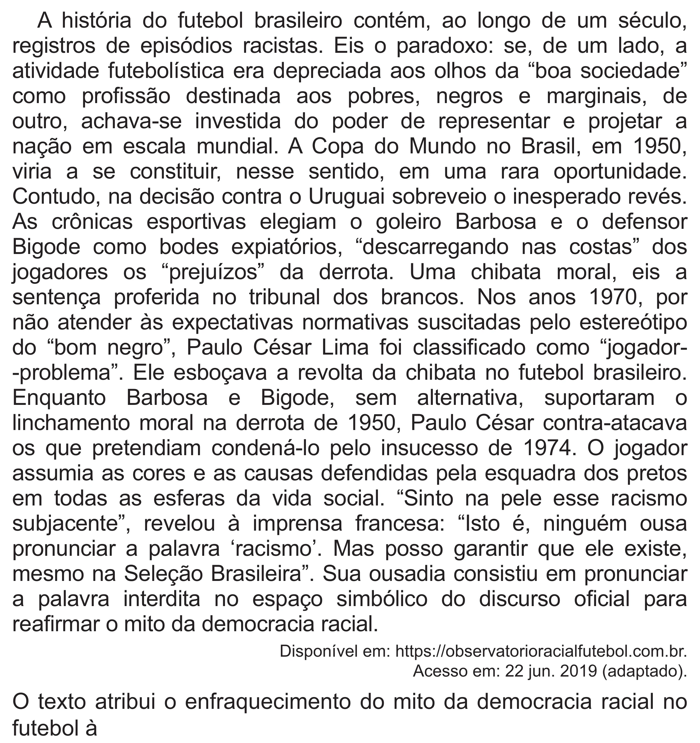 Enunciado original completo da questão 37 do ENEM 2021 - 1º Dia – Caderno 2 – Amarelo (Superampliada) – Aplicação Regular, página 42.