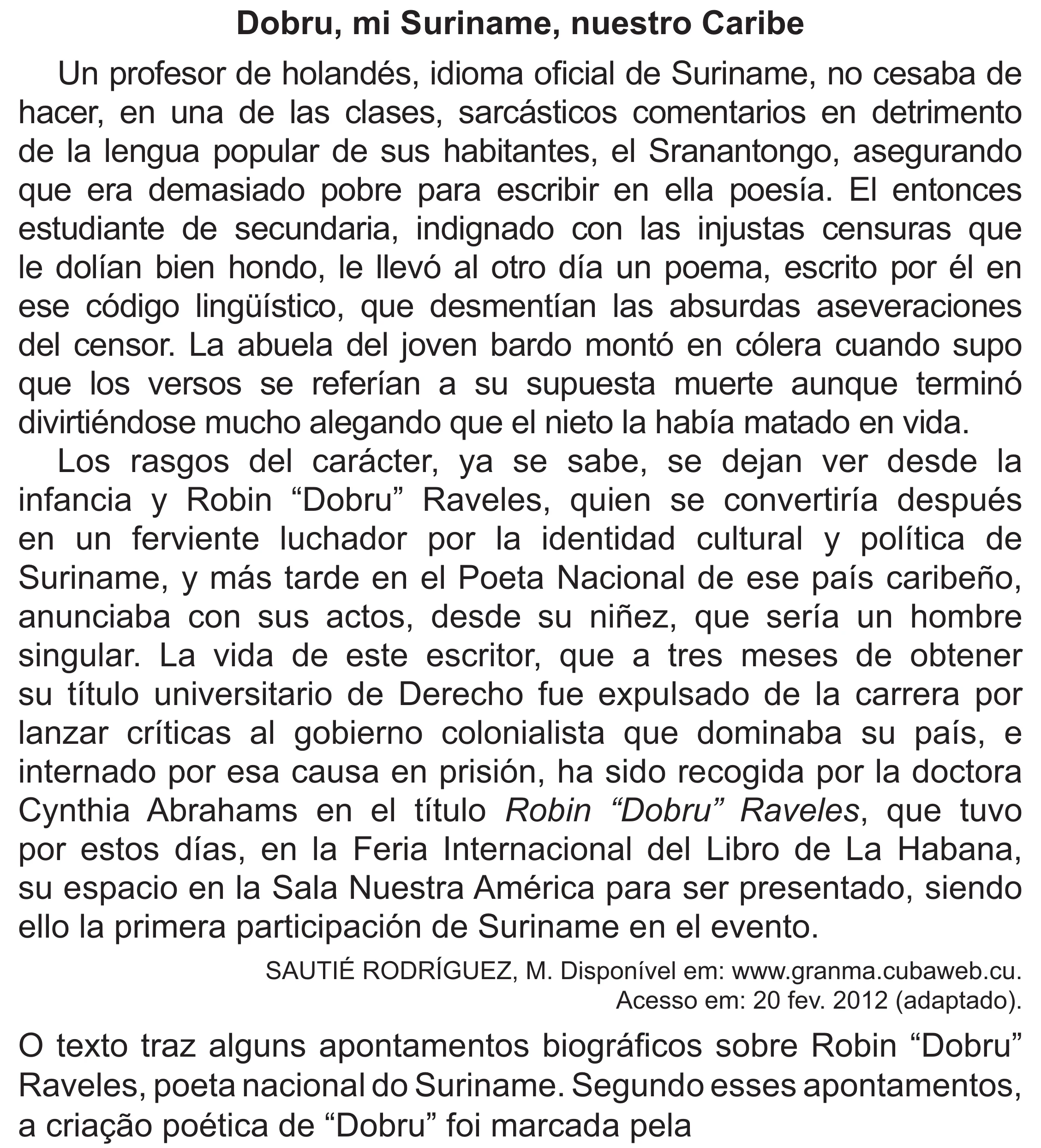 Enunciado original completo da questão 2 (espanhol) do ENEM 2021 - 1º Dia – Caderno 2 – Amarelo (Superampliada) – Reaplicação/PPL/Segunda Oportunidade, página 9.