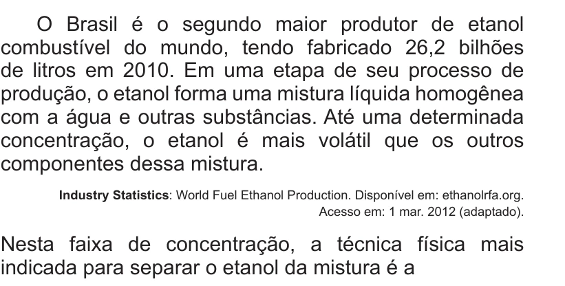 Enunciado original completo da questão 90 do ENEM 2014 - 1º Dia – Caderno 3 – Branco – Terceira aplicação, página 31.