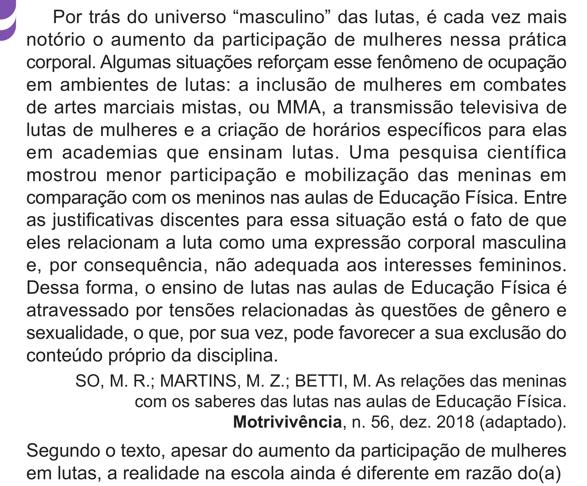 Enunciado original completo da questão 20 do ENEM 2024 - 1º Dia – Caderno 10 – Roxo (Libras) – Aplicação Regular - (Superampliada), página 28.