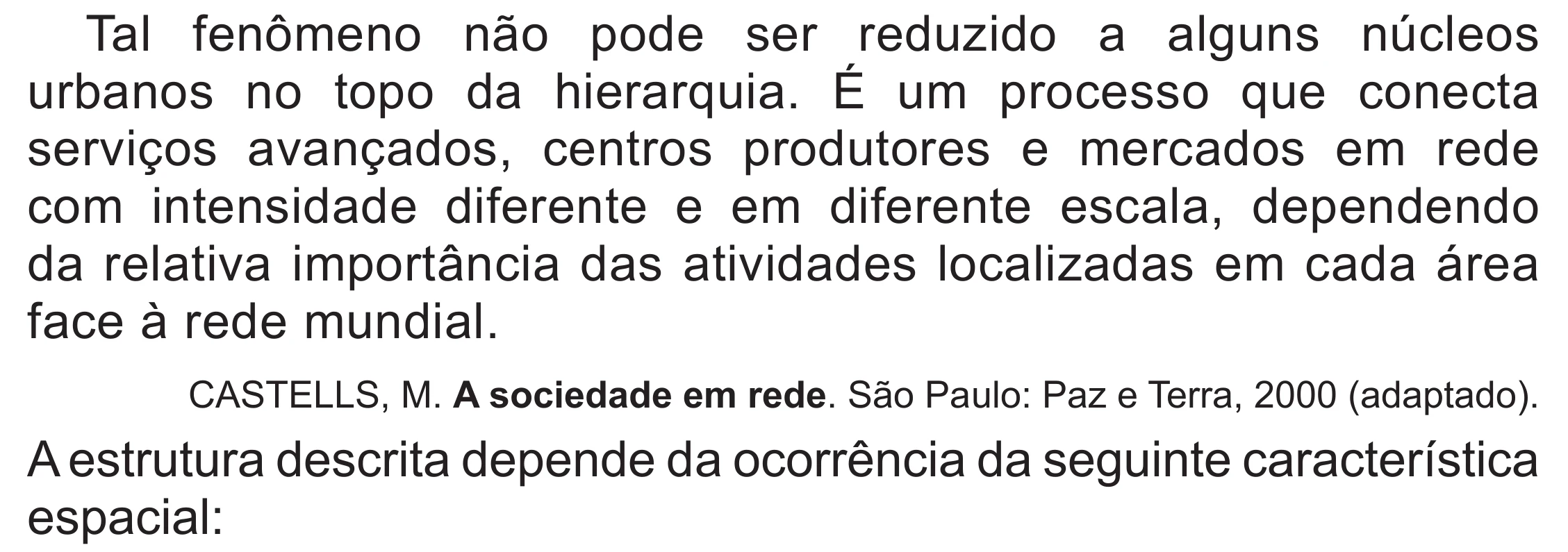 Enunciado original completo da questão 77 do ENEM 2020 - 1º Dia – Caderno 4 – Rosa (Superampliada) – Reaplicação/PPL, página 73.