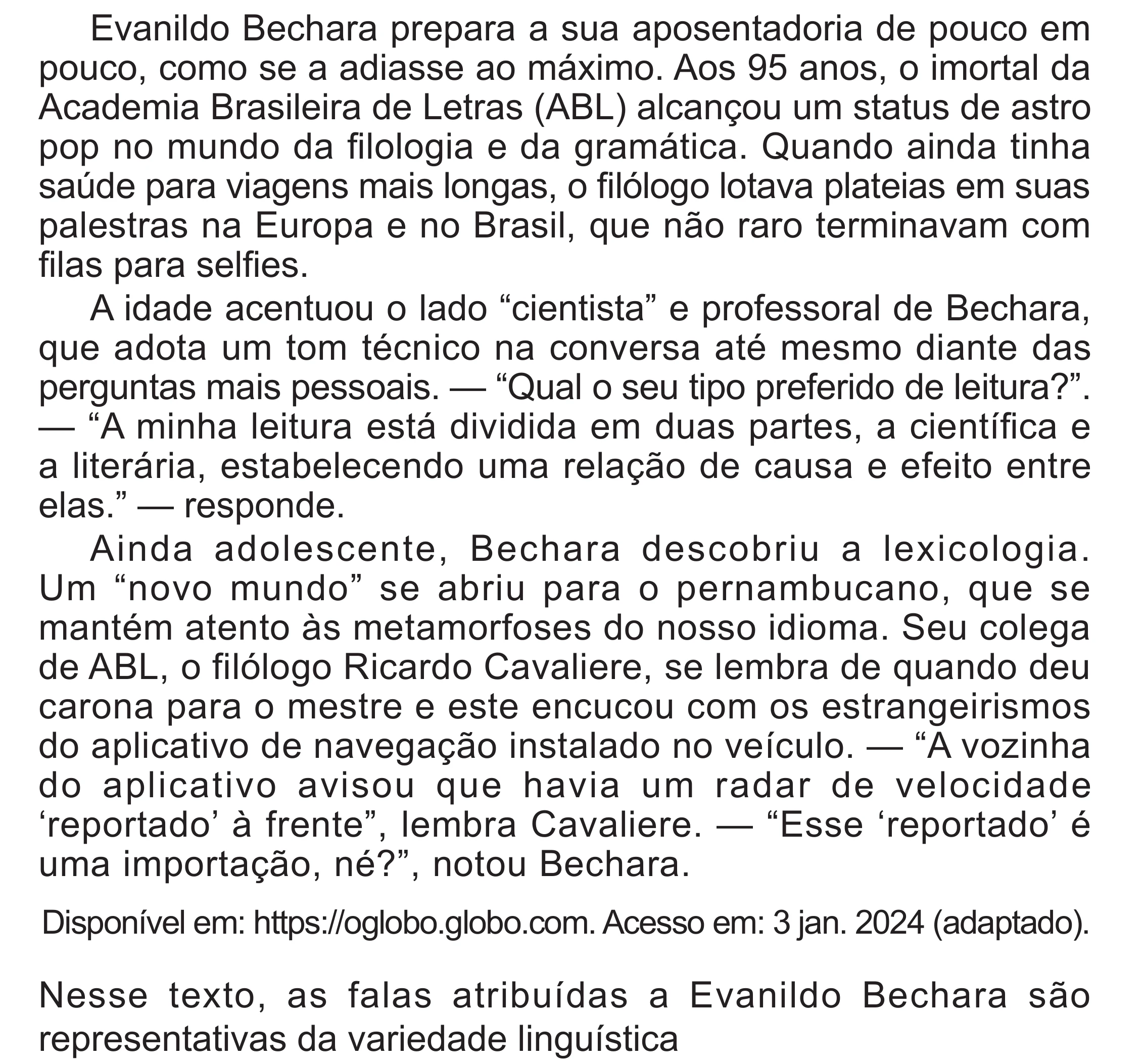 Enunciado original completo da questão 45 do ENEM 2024 - 1º Dia – Caderno 4 – Verde – Aplicação Regular - (Superampliada), página 57.