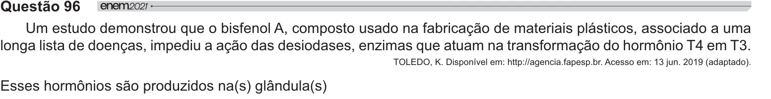 Enunciado original completo da questão 96 do ENEM 2021 - 2º Dia – Caderno 8 – Rosa – Reaplicação/PPL/Segunda Oportunidade, página 3.
