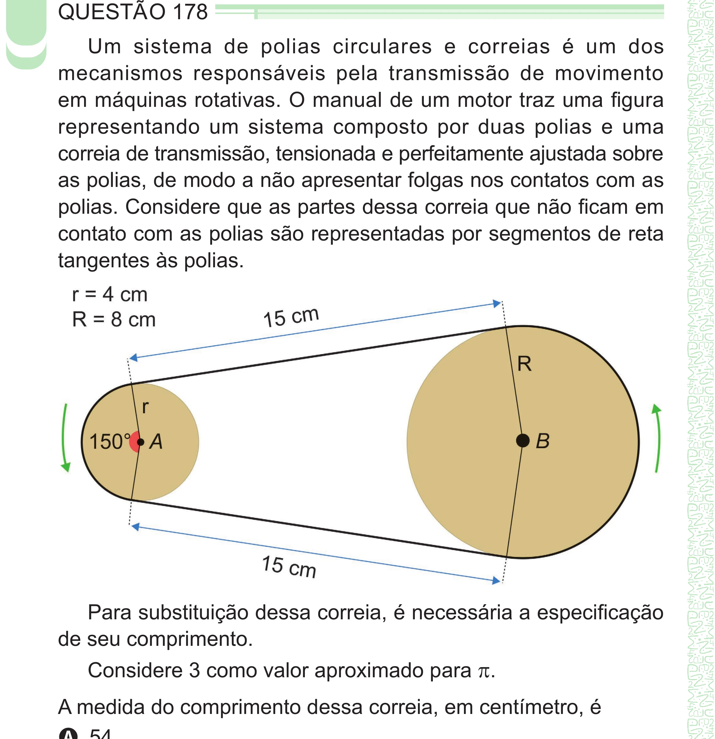 Enunciado original completo da questão 178 do ENEM 2024 - 2º Dia – Caderno 8 – Verde – Aplicação Regular - (Superampliada), página 92.