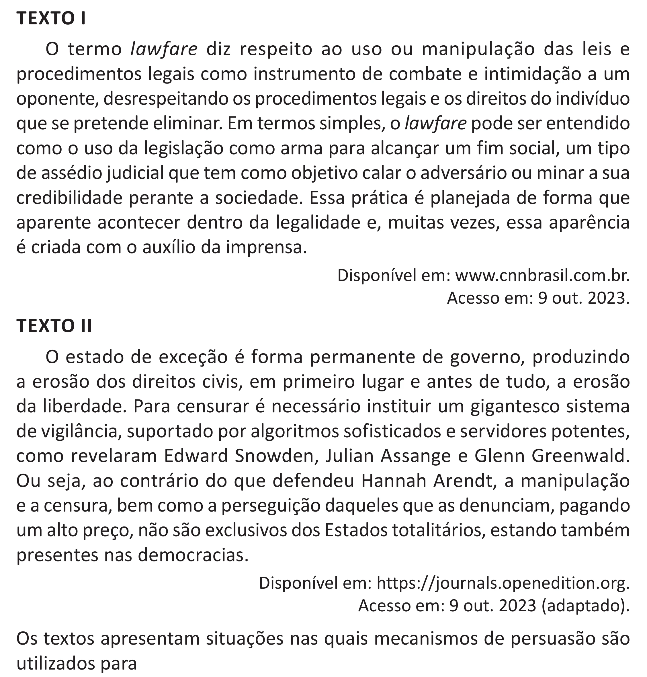 Enunciado original completo da questão 53 do ENEM 2025 - 1º Dia – Caderno 9 – Laranja (Braile e ledor) – Reaplicação - (Superampliada), página 63.