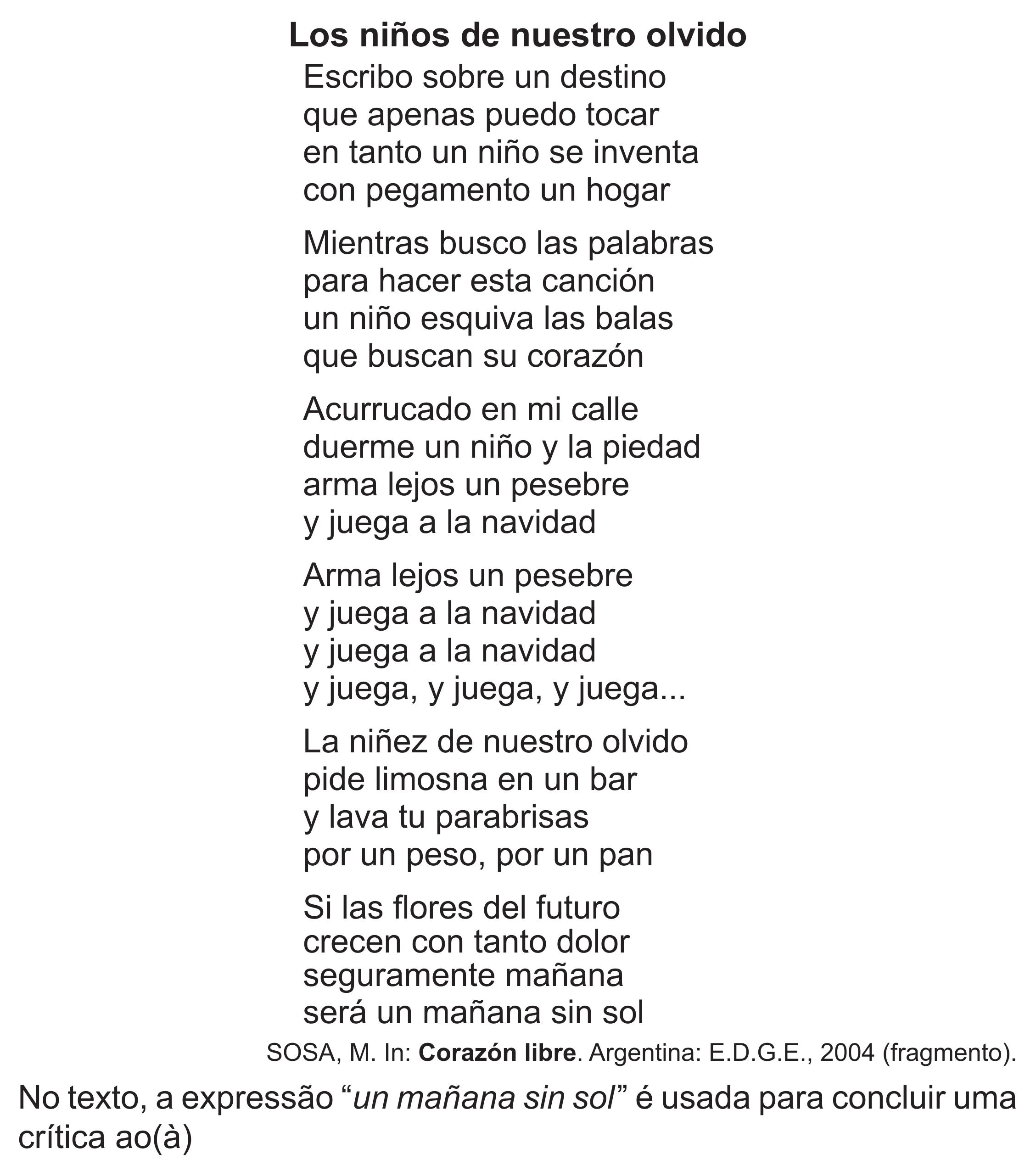 Enunciado original completo da questão 2 (espanhol) do ENEM 2022 - 1º Dia – Caderno 10 – Verde (Libras – Superampliada) – Aplicação Regular, página 8.