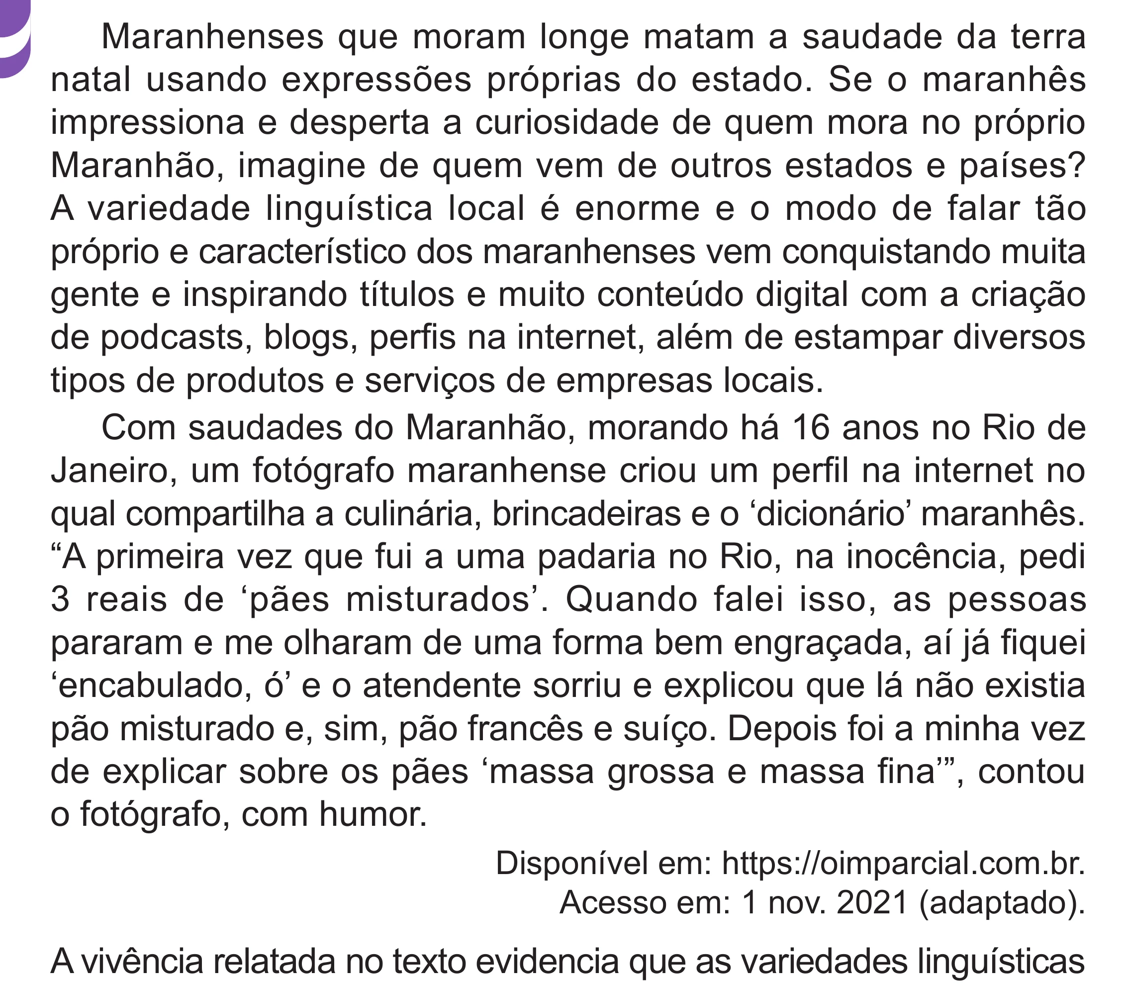 Enunciado original completo da questão 39 do ENEM 2024 - 1º Dia – Caderno 10 – Roxo (Libras) – Aplicação Regular - (Superampliada), página 50.