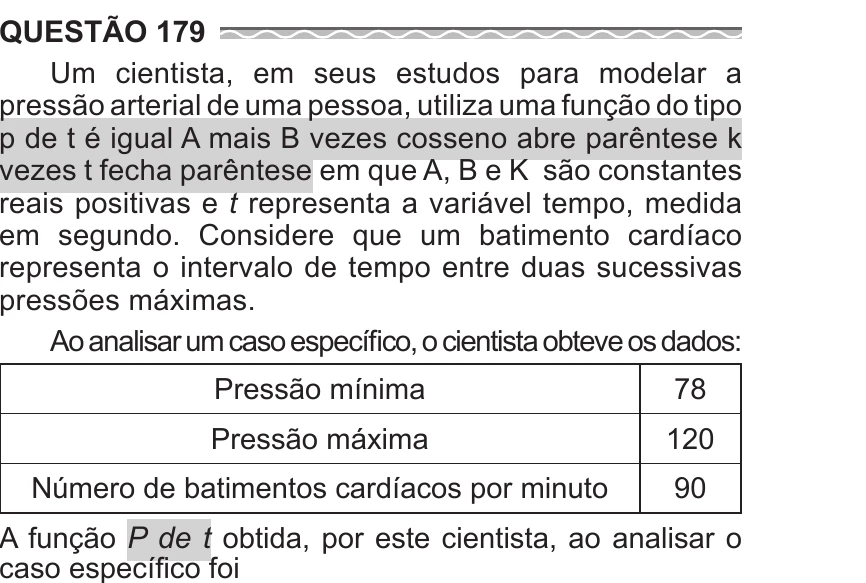Enunciado original completo da questão 179 do ENEM 2017 - 2º Dia - Caderno 11 – Laranja (Braile e ledor) – Aplicação regular, página 31.