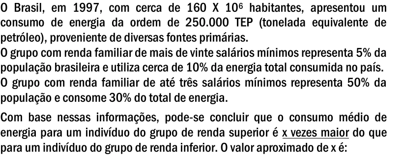 Enunciado original completo da questão 58 do ENEM 2000 - Caderno Amarelo, página 12.
