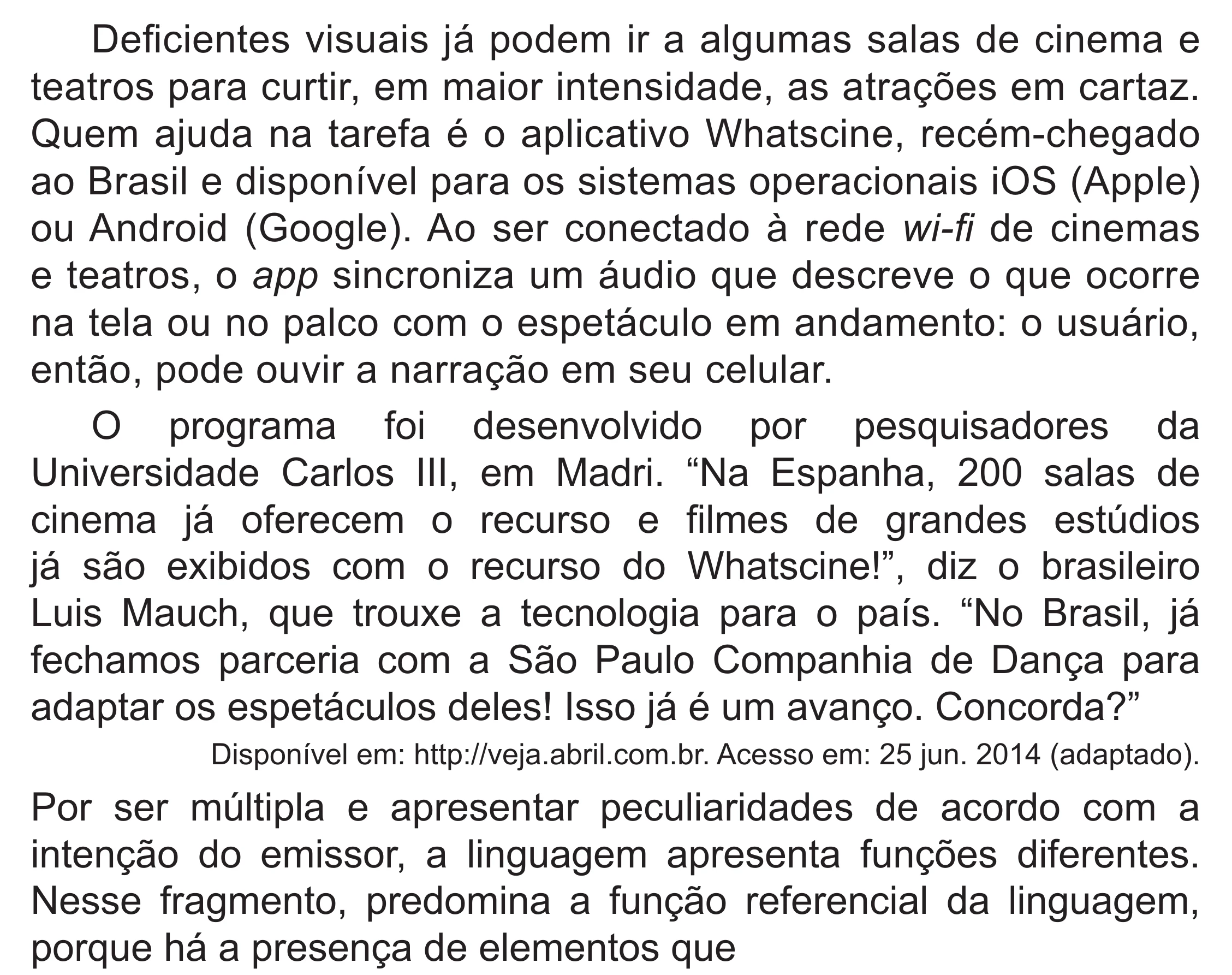 Enunciado original completo da questão 12 do ENEM 2018 - 1º Dia - Caderno 1 - Azul (Superampliada) – Aplicação regular, página 17.