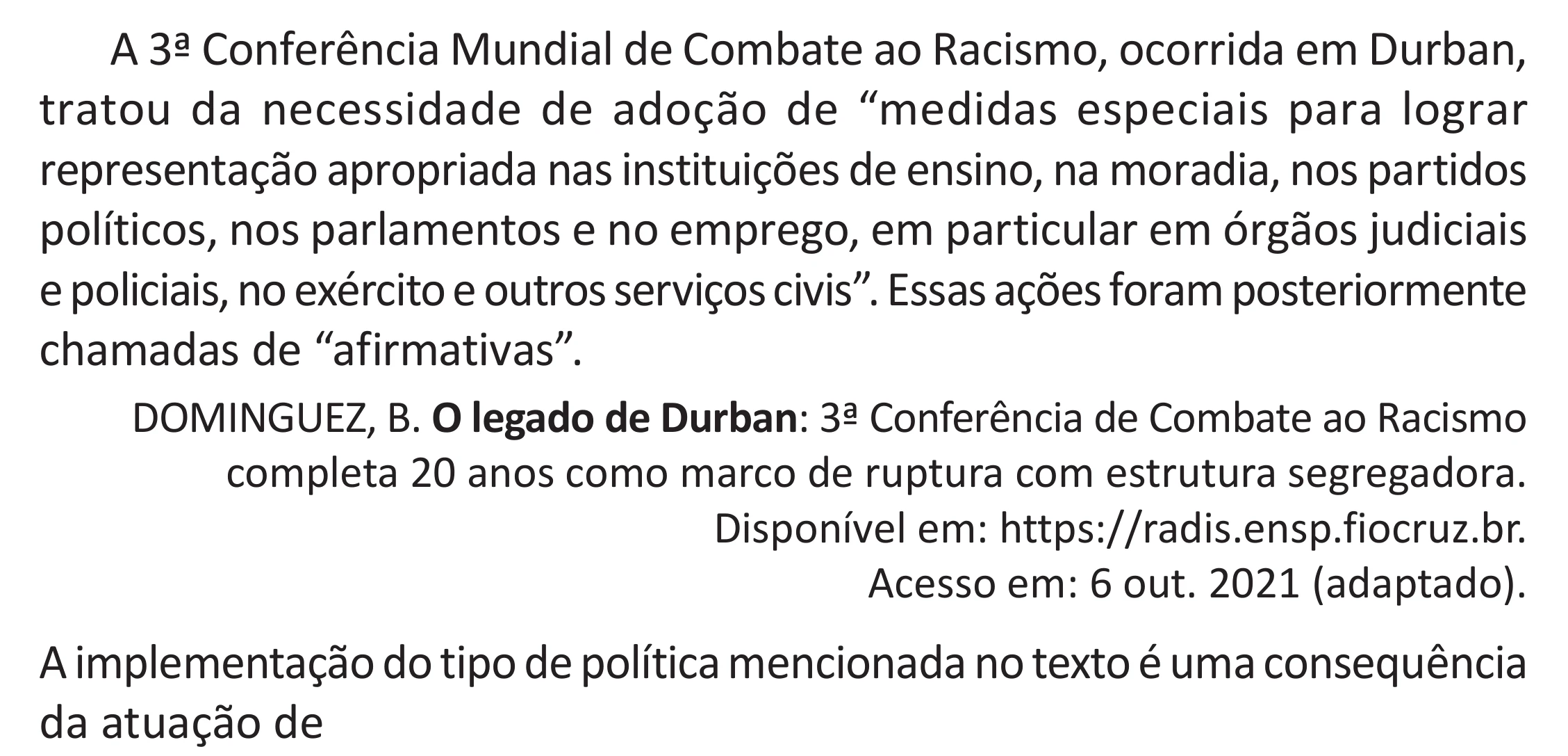 Enunciado original completo da questão 55 do ENEM 2025 - 1º Dia – Caderno 9 – Laranja (Braile e ledor) – Reaplicação - (Superampliada), página 65.