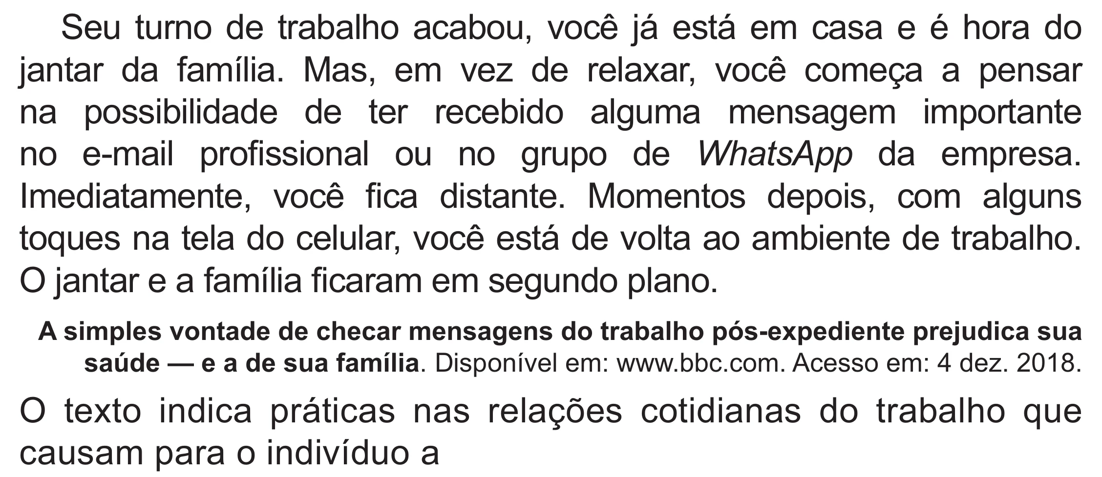 Enunciado original completo da questão 87 do ENEM 2021 - 1º Dia – Caderno 10 – Verde (Libras – Superampliada) – Aplicação Regular, página 77.