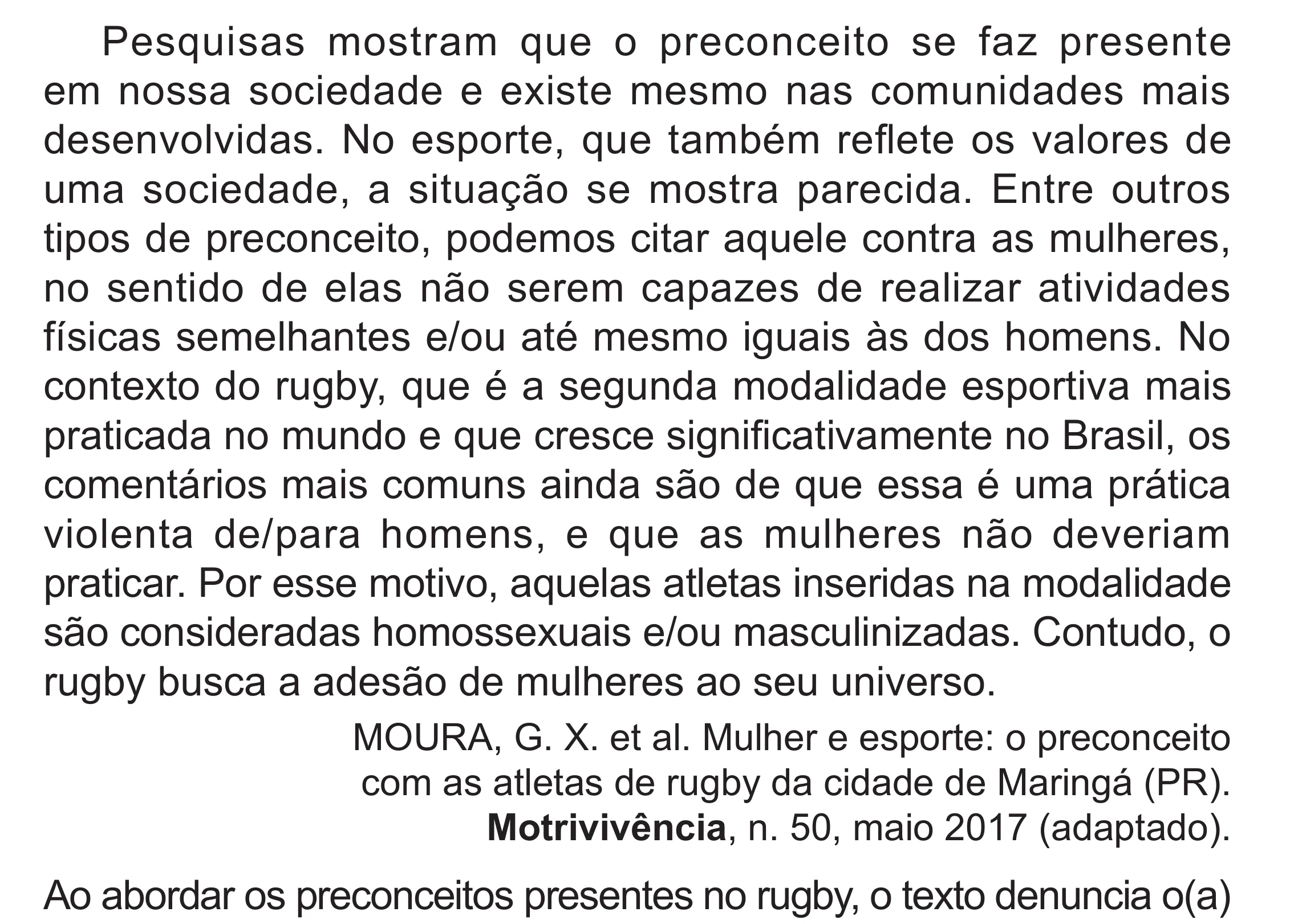 Enunciado original completo da questão 35 do ENEM 2024 - 1º Dia – Caderno 4 – Verde (Superampliada) – Reaplicação/PPL, página 43.
