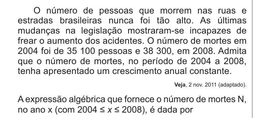 Enunciado original completo da questão 167 do ENEM 2014 - 2º Dia – Caderno 6 – Cinza – Terceira aplicação, página 29.