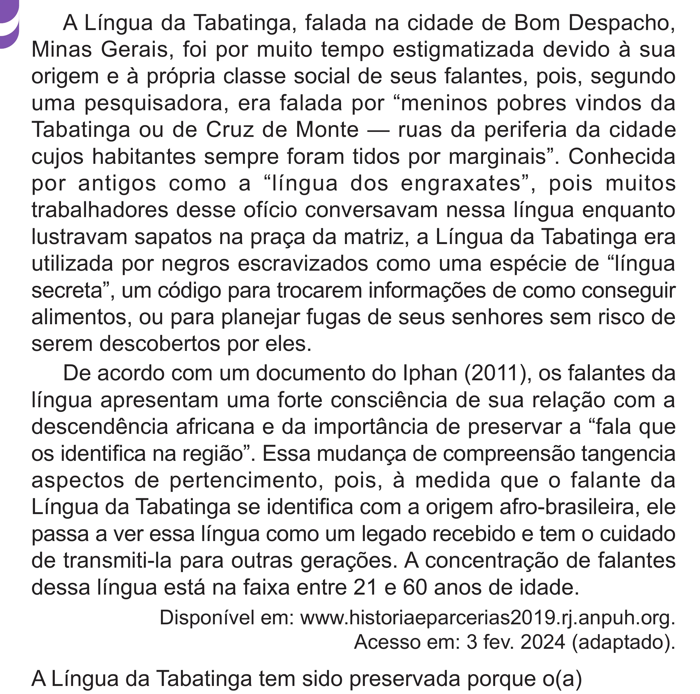 Enunciado original completo da questão 37 do ENEM 2024 - 1º Dia – Caderno 10 – Roxo (Libras) – Aplicação Regular - (Superampliada), página 48.