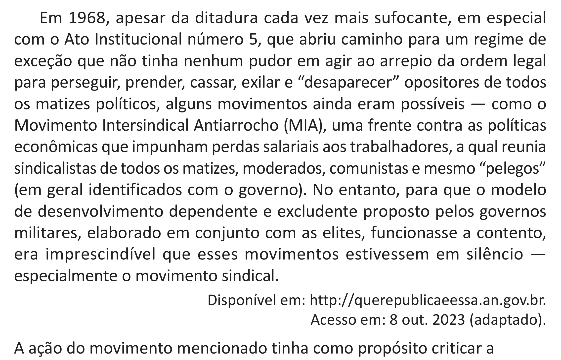 Enunciado original completo da questão 59 do ENEM 2025 - 1º Dia – Caderno 9 – Laranja (Braile e ledor) – Reaplicação - (Superampliada), página 69.