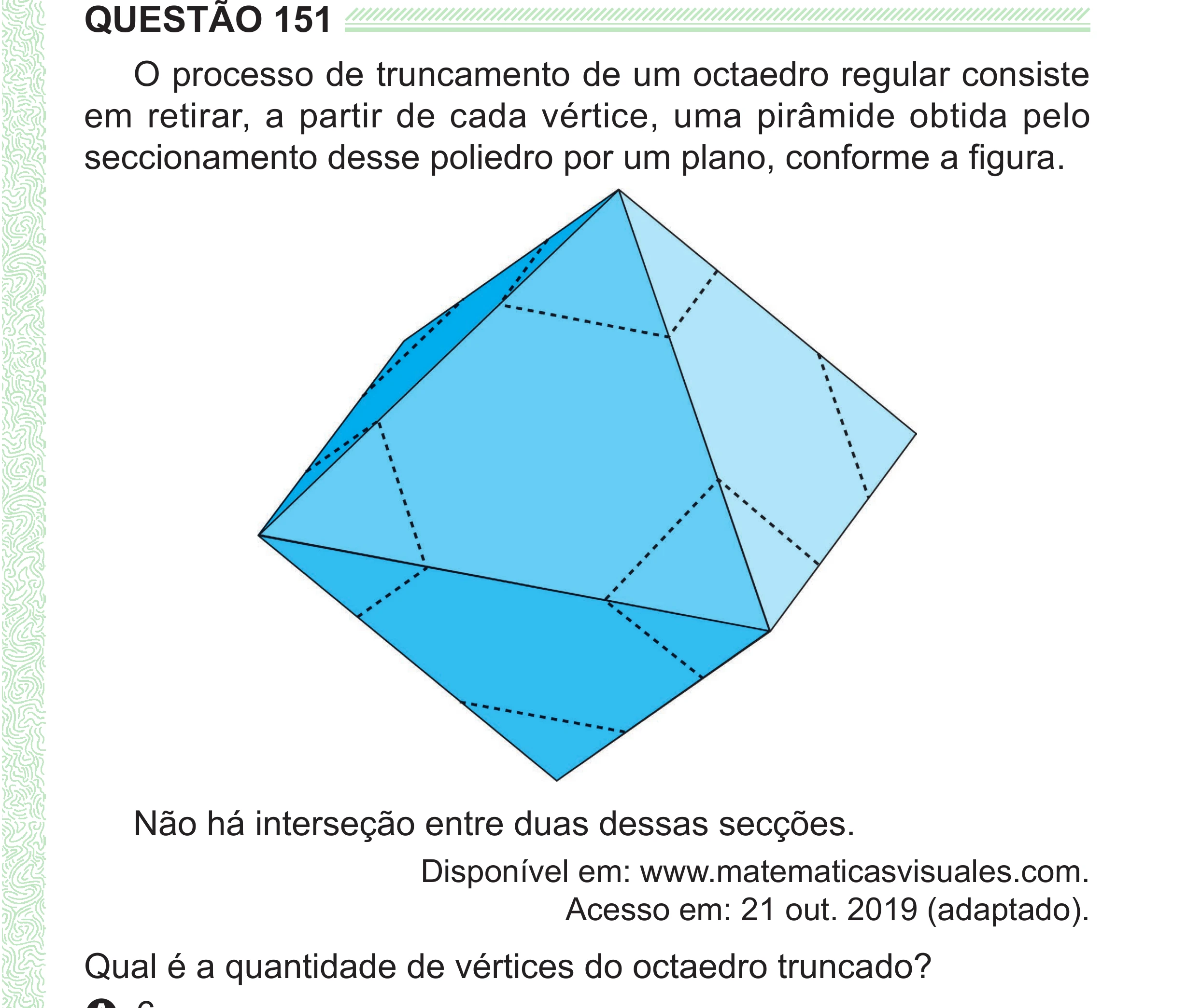 Enunciado original completo da questão 151 do ENEM 2024 - 2º Dia – Caderno 8 – Verde (Superampliada) – Reaplicação/PPL, página 65.