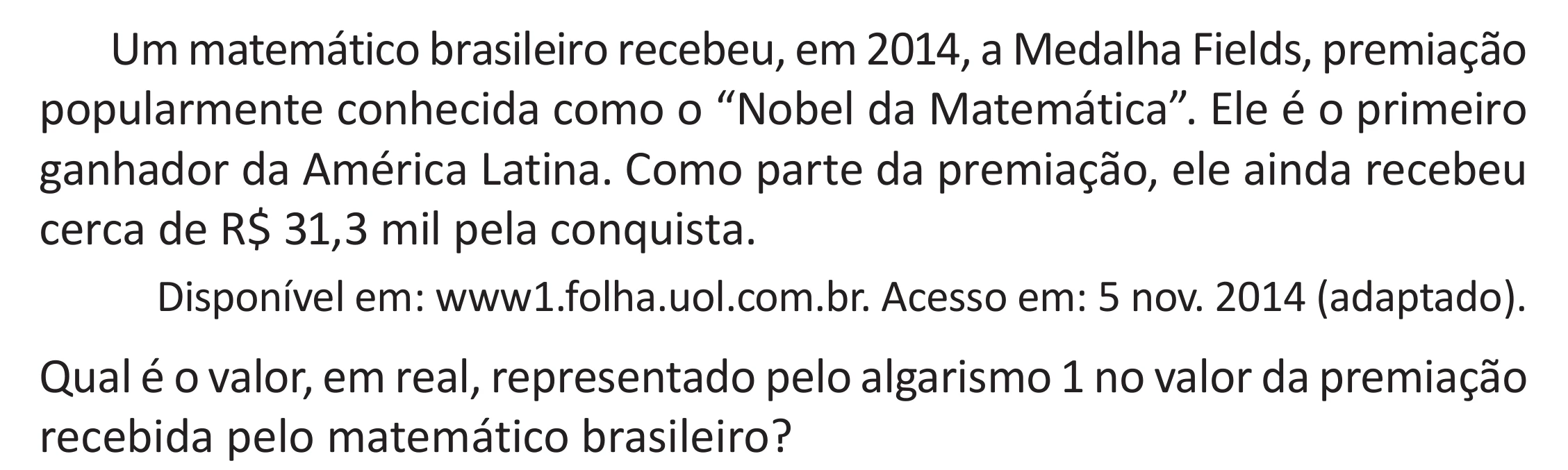 Enunciado original completo da questão 138 do ENEM 2025 - 2º Dia – Caderno 11 – Laranja (Braile e ledor) – Aplicação Regular - (Superampliada) - Belém, Ananindeua e Marituba, página 50.