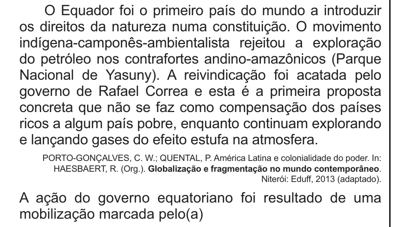 Enunciado original completo da questão 60 do ENEM 2021 - 1º Dia – Caderno 2 – Amarelo – Reaplicação/PPL/Segunda Oportunidade, página 24.