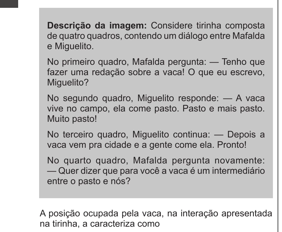 Enunciado original completo da questão 83 do ENEM 2013 - 1º Dia - Caderno 3 - Branco – Ledor, página 30.