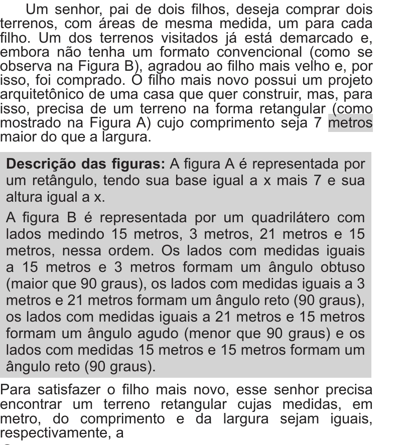Enunciado original completo da questão 158 do ENEM 2016 - 2º Dia - Caderno 6 - Cinza – Aplicação regular - Ledor, página 24.