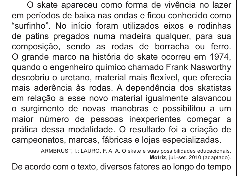 Enunciado original completo da questão 36 do ENEM 2021 - 1º Dia – Caderno 3 – Branco – Aplicação Regular, página 18.