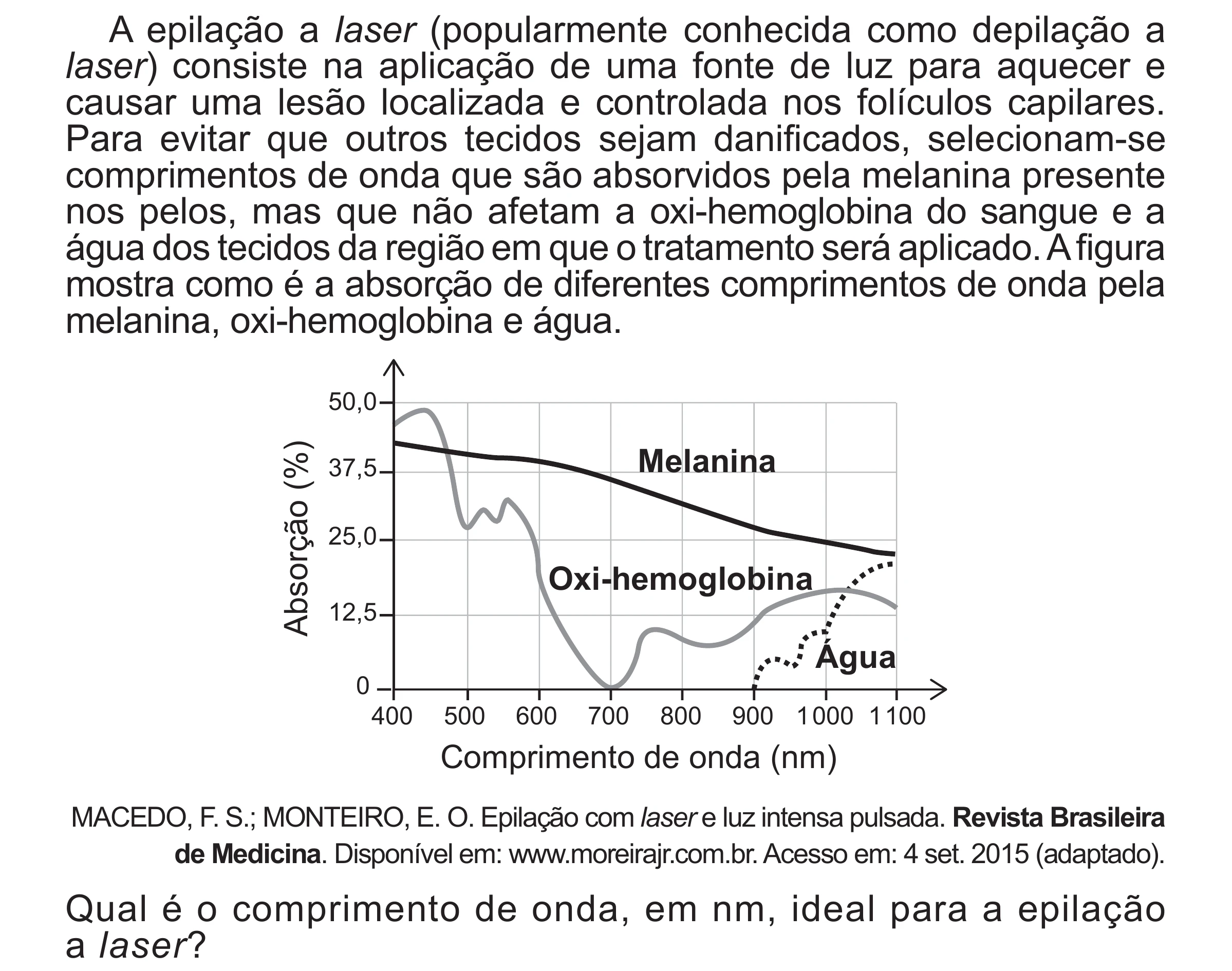 Enunciado original completo da questão 123 do ENEM 2017 - 2º Dia - Caderno 5 – Amarelo (Superampliada) – Aplicação regular, página 30.