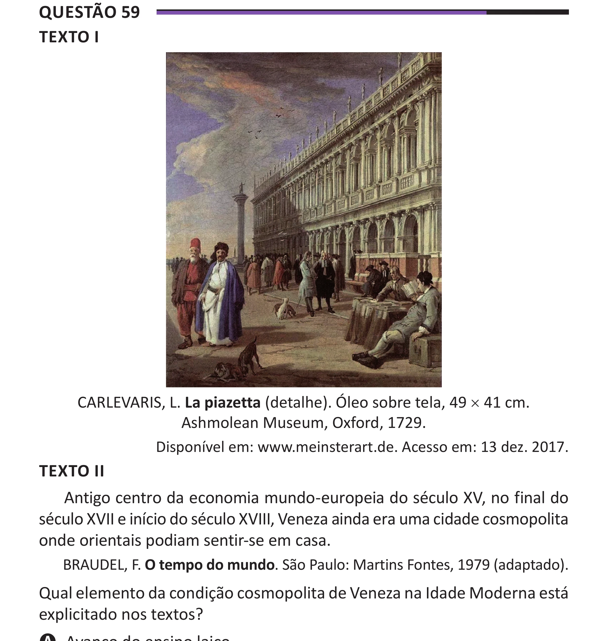 Enunciado original completo da questão 59 do ENEM 2025 - 1º Dia – Caderno 10 – Roxo (Libras) – Aplicação Regular - (Superampliada), página 68.